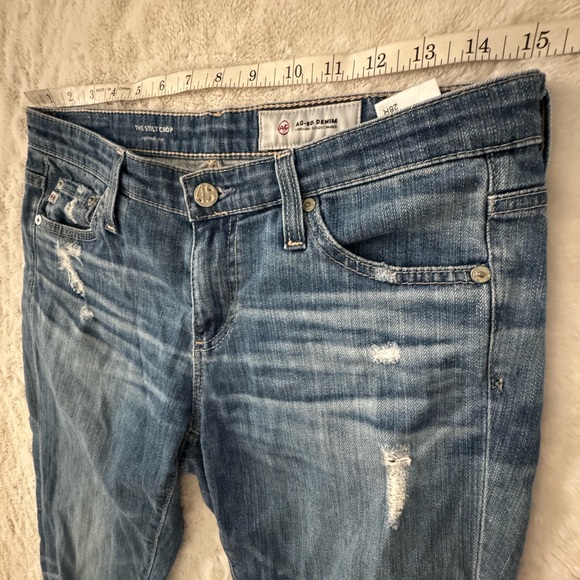 AG Adriano GOLDSCHMIED THE STILT CROP cigarette crop Jean raw hem distressed - Picture 11 of 12